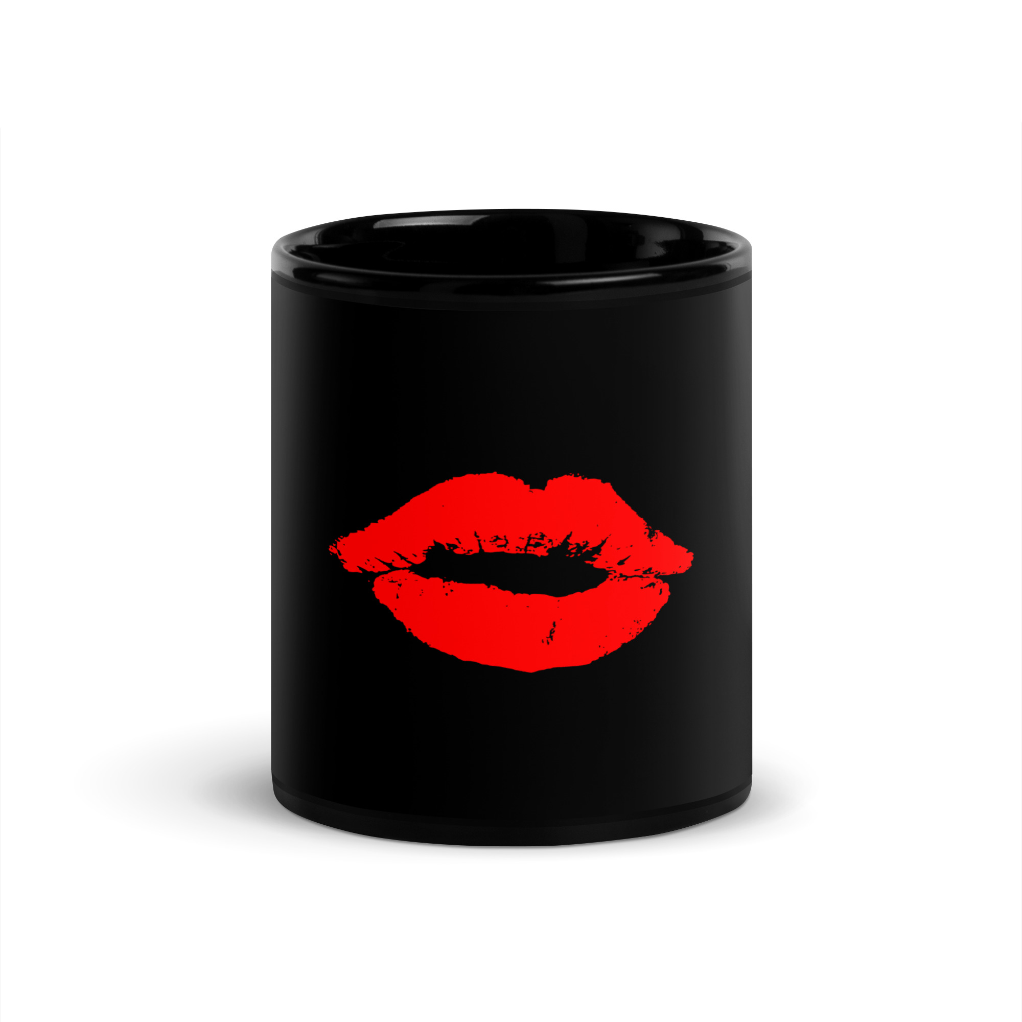 Black Glossy Mug Kiss